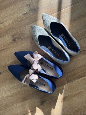 ROTHYS silver sparkle ballet flats 🥿 sz 9.5